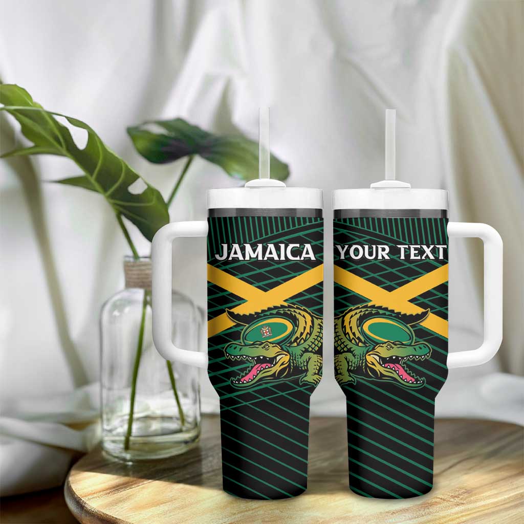 Jamaica Rugby Custom Tumbler With Handle Go Champions LT15