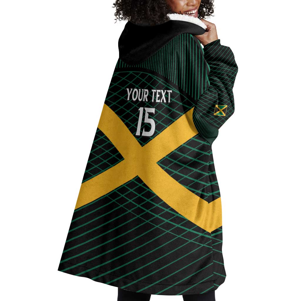 Jamaica Rugby Custom Wearable Blanket Hoodie Go Champions LT15