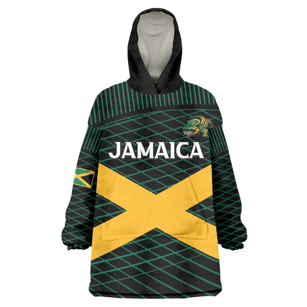 Jamaica Rugby Custom Wearable Blanket Hoodie Go Champions LT15