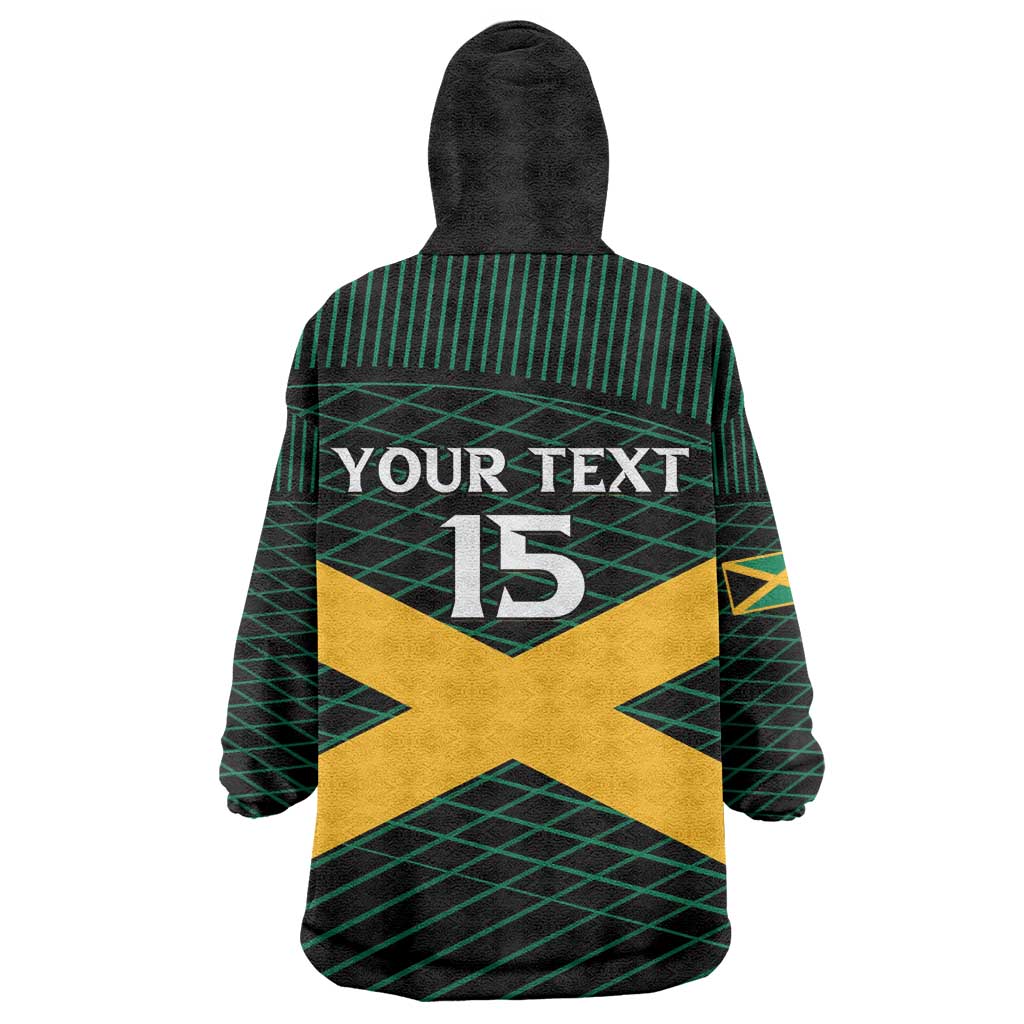Jamaica Rugby Custom Wearable Blanket Hoodie Go Champions LT15