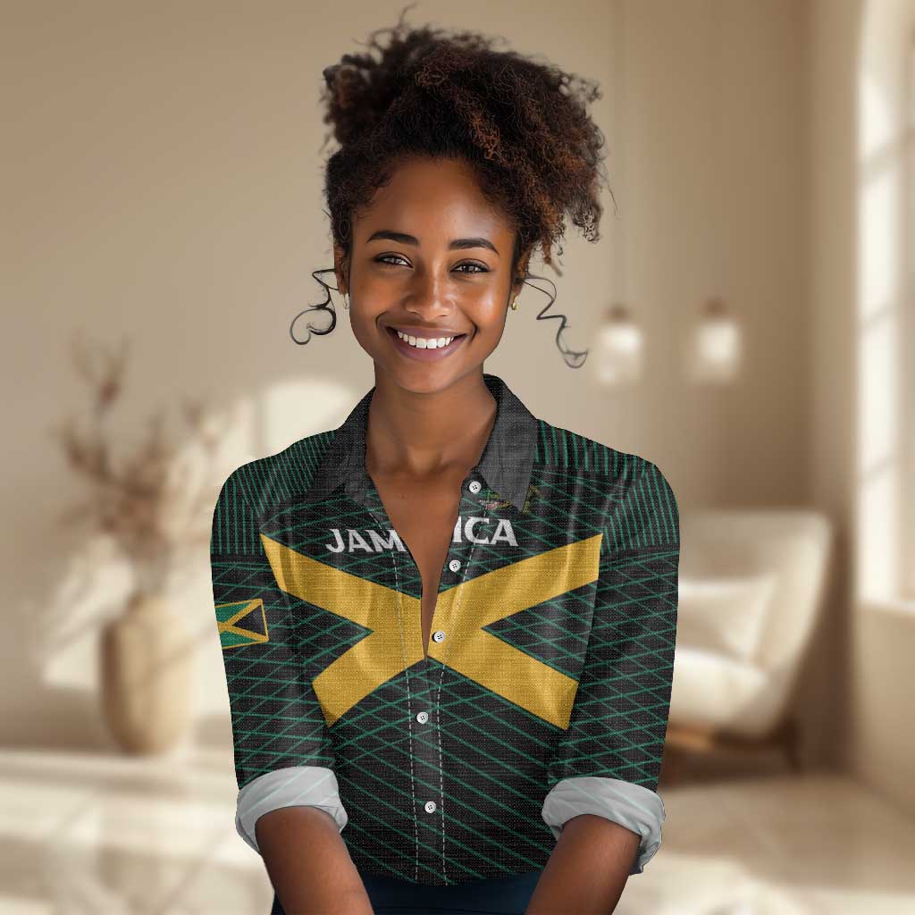Jamaica Rugby Custom Women Casual Shirt Go Champions LT15