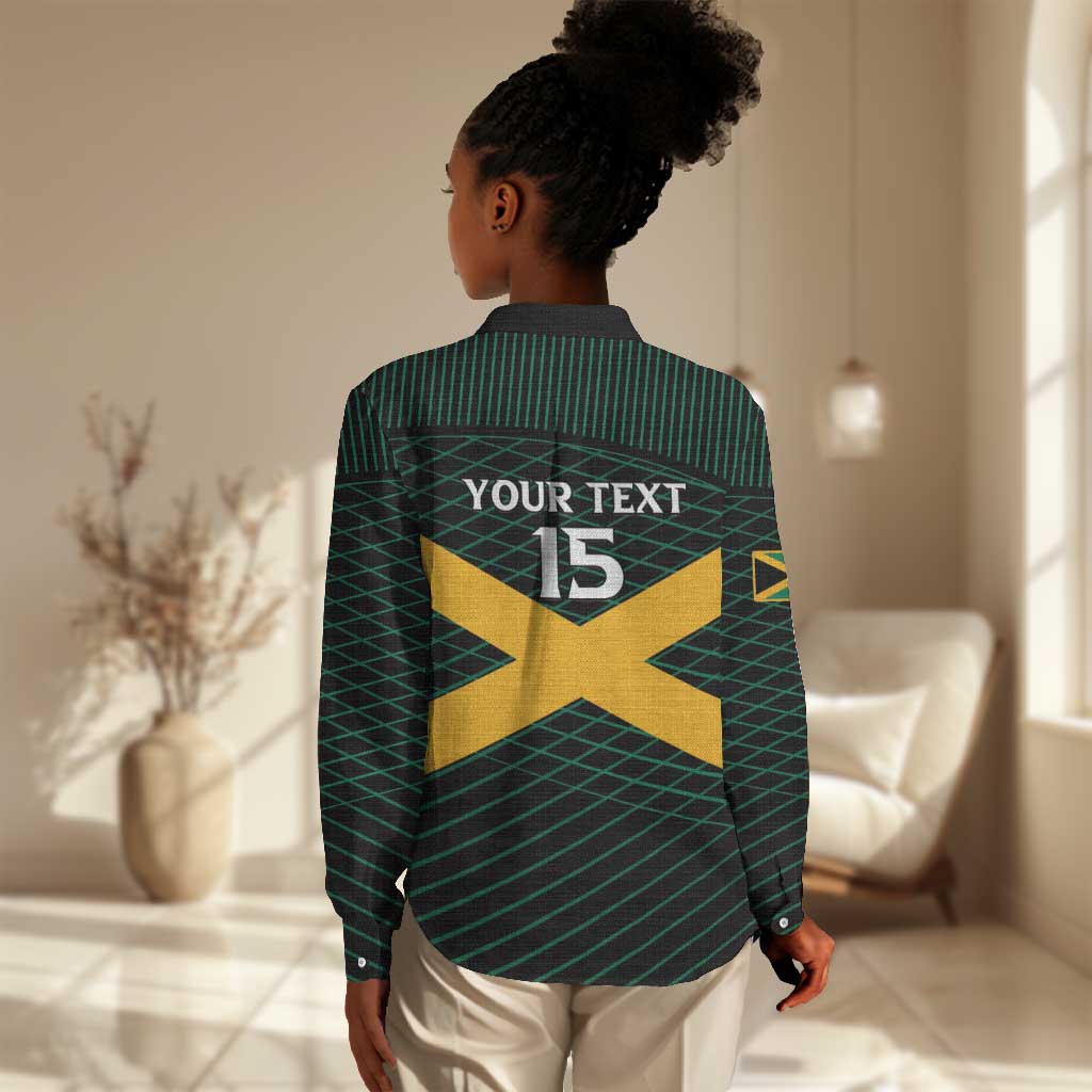 Jamaica Rugby Custom Women Casual Shirt Go Champions LT15