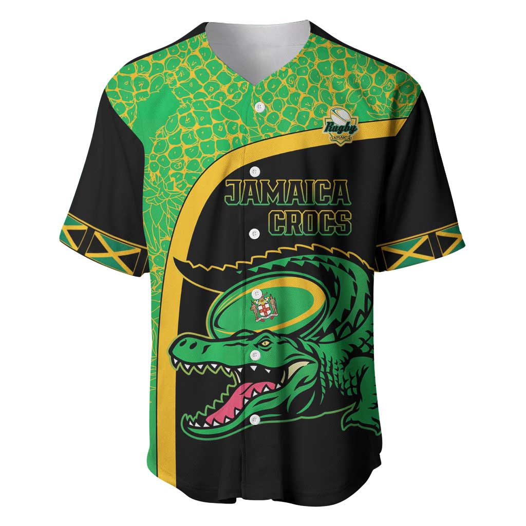 Jamaica Rugby Custom Baseball Jersey Go Champions - Pineapple Pattern LT15