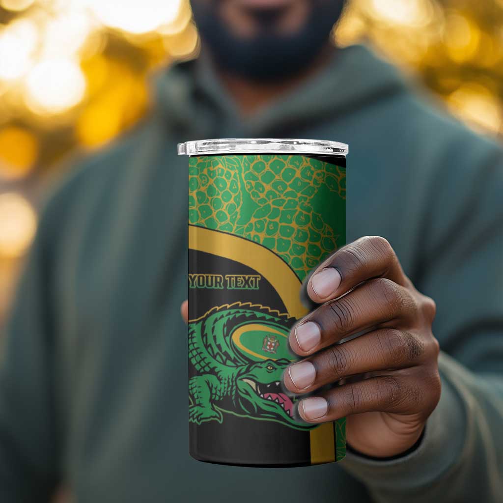 Jamaica Rugby Custom 4 in 1 Can Cooler Tumbler Go Champions - Pineapple Pattern LT15