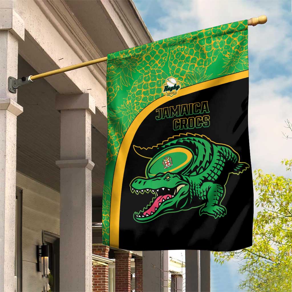 Jamaica Rugby Garden Flag Go Champions - Pineapple Pattern LT15