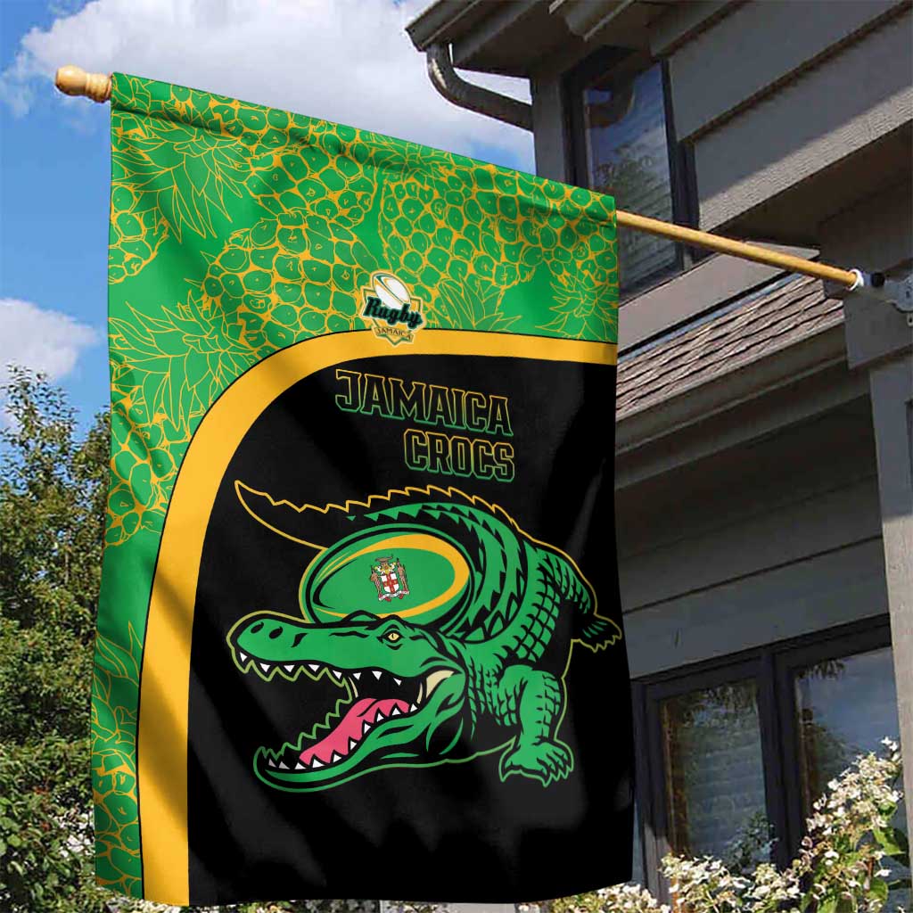 Jamaica Rugby Garden Flag Go Champions - Pineapple Pattern LT15