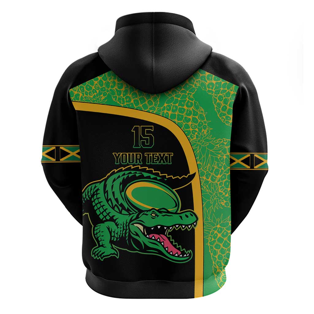 Jamaica Rugby Custom Hoodie Go Jamaica Crocs - Pineapple Pattern LT15