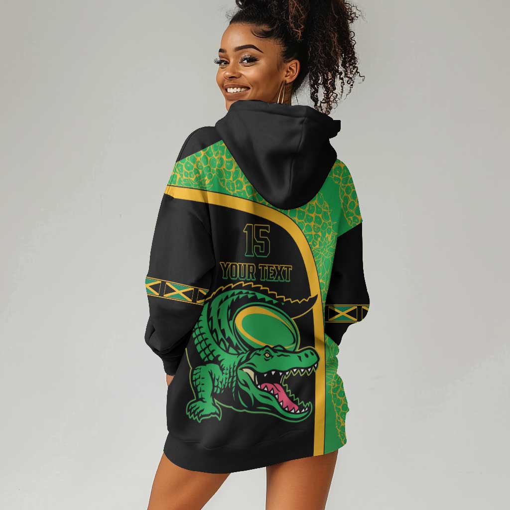 Jamaica Rugby Custom Hoodie Dress Go Champions - Pineapple Pattern LT15