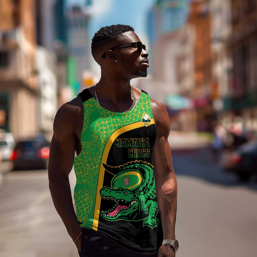 Jamaica Rugby Custom Men Tank Top Go Champions - Pineapple Pattern LT15