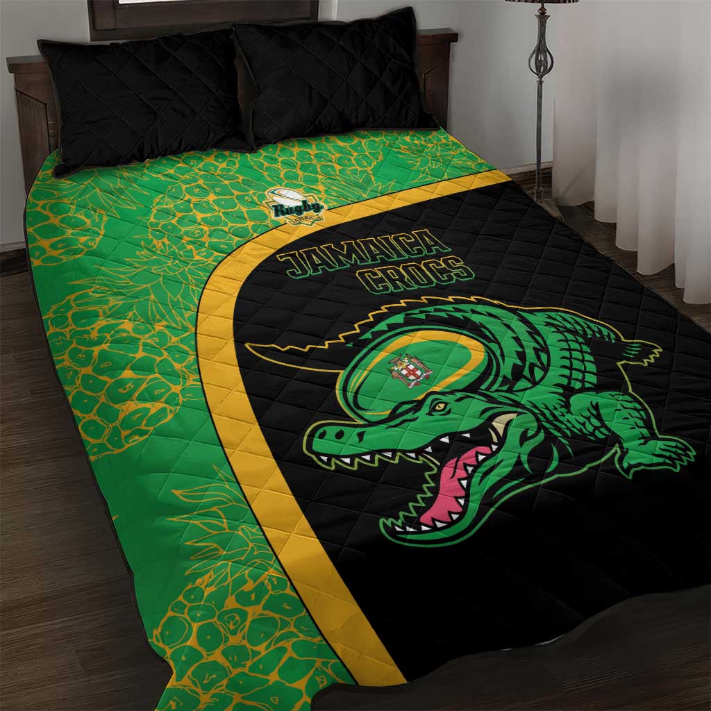 Jamaica Rugby Quilt Bed Set Go Champions - Pineapple Pattern LT15