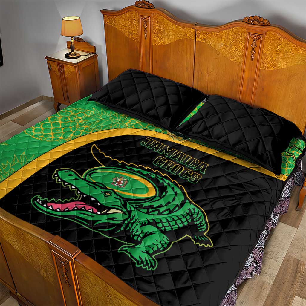 Jamaica Rugby Quilt Bed Set Go Champions - Pineapple Pattern LT15