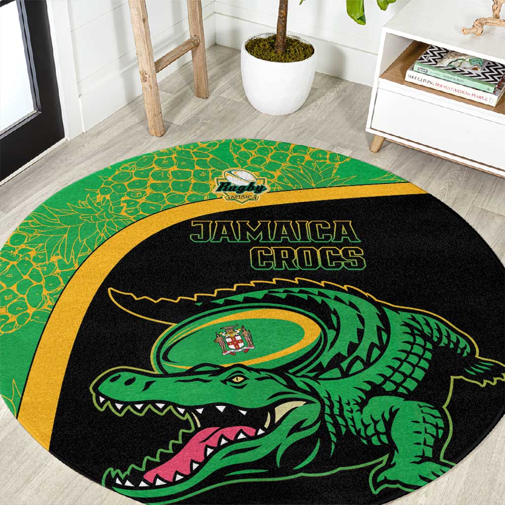 Jamaica Rugby Round Carpet Go Champions - Pineapple Pattern LT15