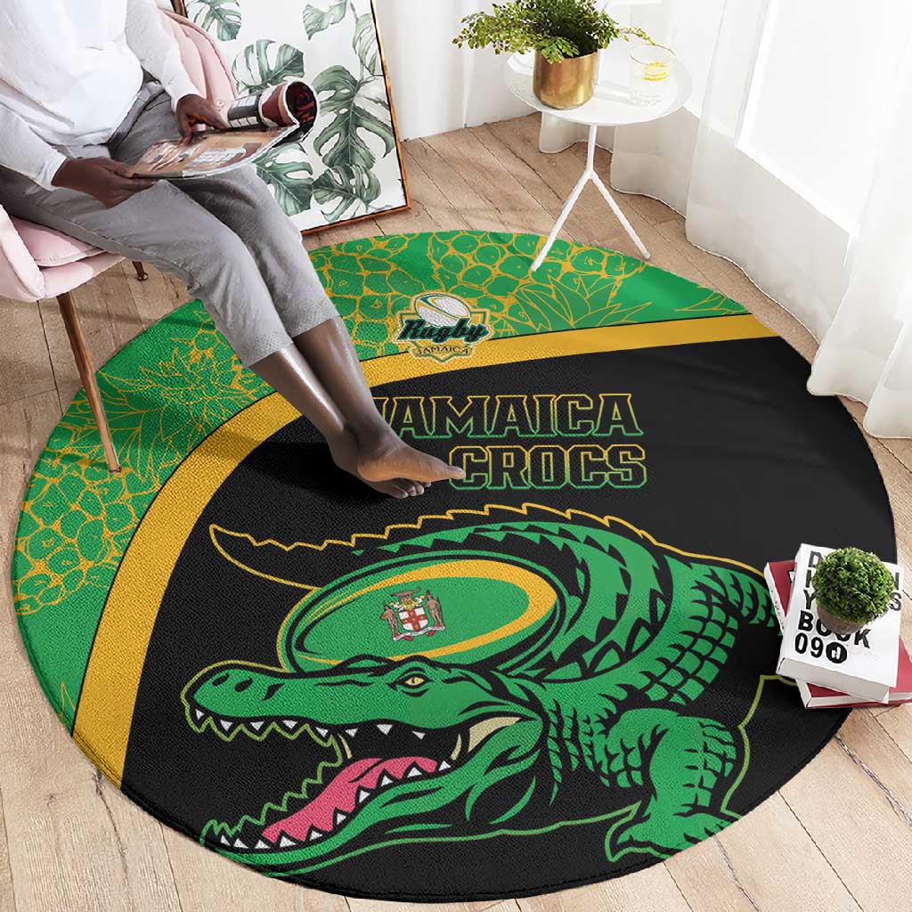 Jamaica Rugby Round Carpet Go Champions - Pineapple Pattern LT15