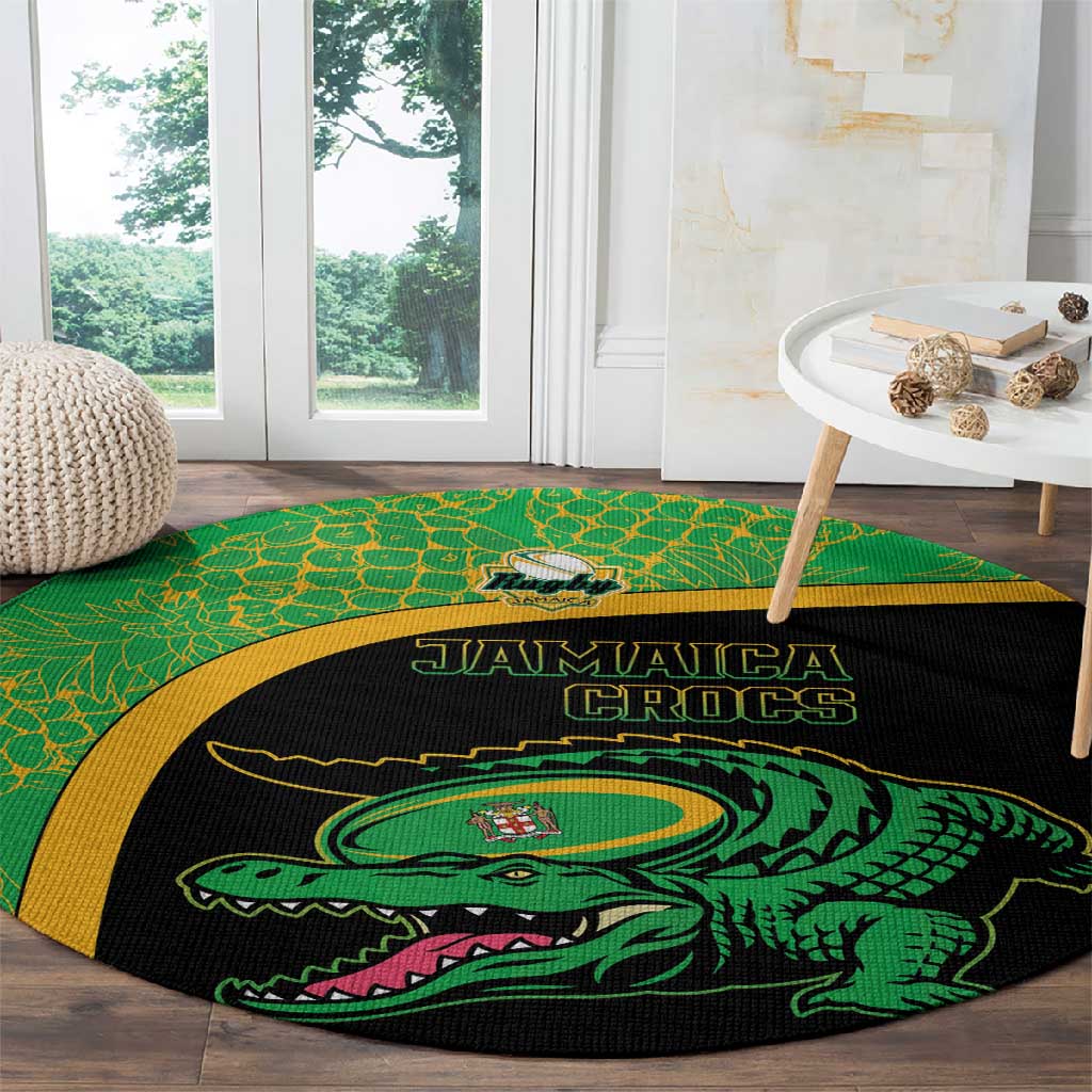 Jamaica Rugby Round Carpet Go Champions - Pineapple Pattern LT15