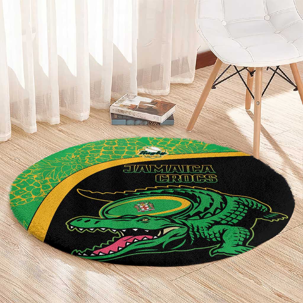 Jamaica Rugby Round Carpet Go Champions - Pineapple Pattern LT15
