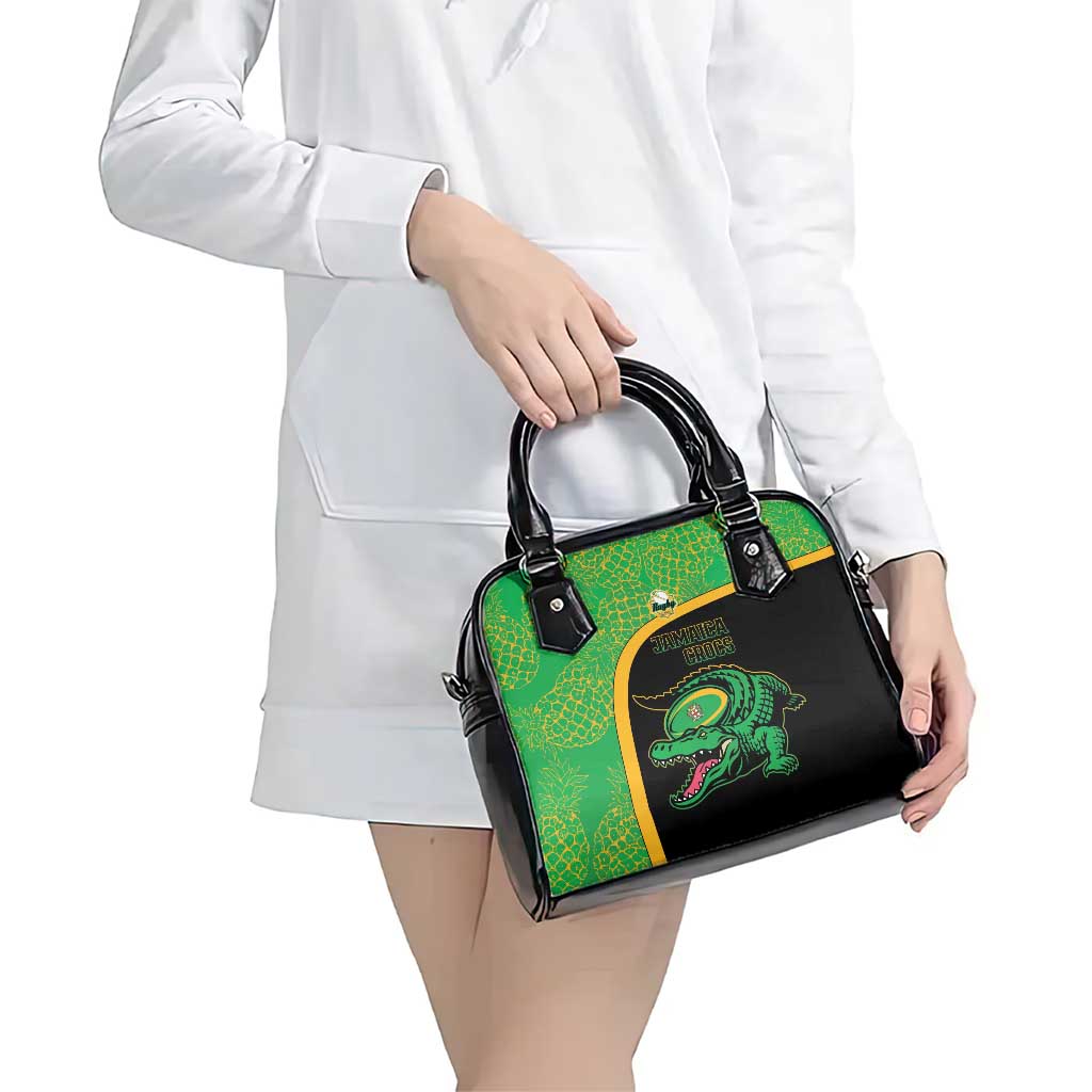 Jamaica Rugby Shoulder Handbag Go Jamaica Crocs - Pineapple Pattern LT15