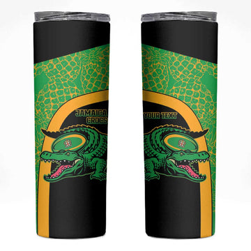 Jamaica Rugby Custom Skinny Tumbler Go Champions - Pineapple Pattern LT15