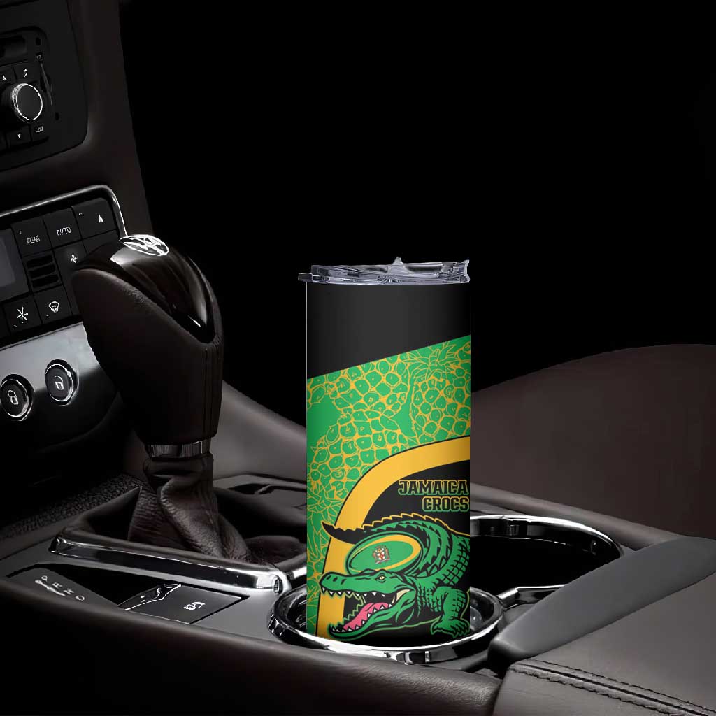 Jamaica Rugby Custom Skinny Tumbler Go Champions - Pineapple Pattern LT15
