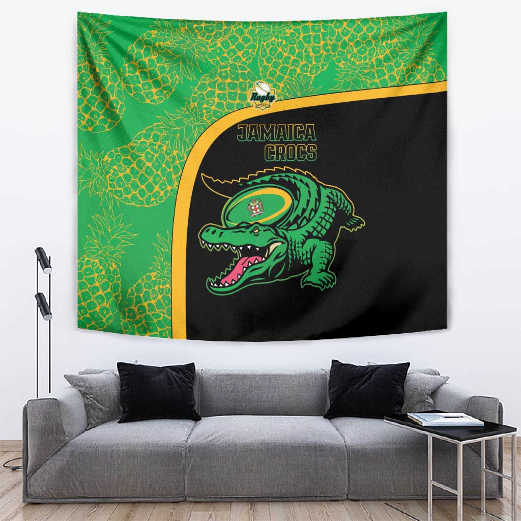 Jamaica Rugby Tapestry Go Champions - Pineapple Pattern LT15
