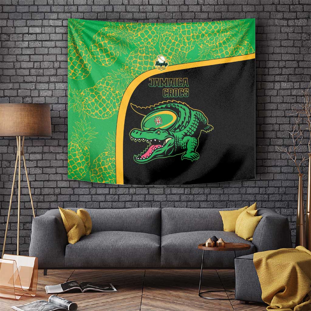 Jamaica Rugby Tapestry Go Champions - Pineapple Pattern LT15