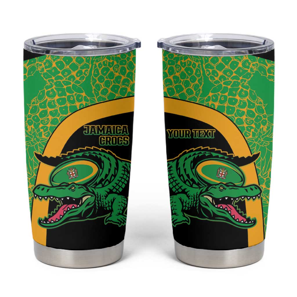 Jamaica Rugby Custom Tumbler Cup Go Champions - Pineapple Pattern LT15