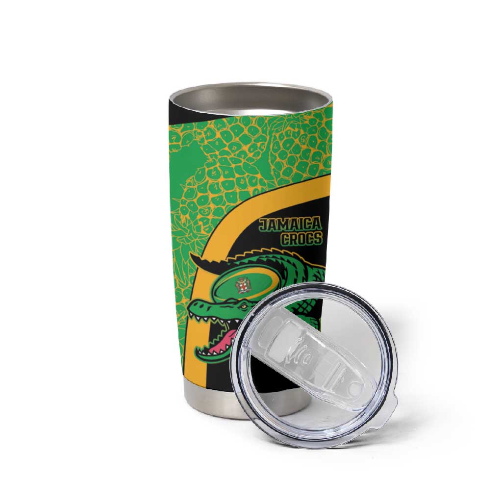 Jamaica Rugby Custom Tumbler Cup Go Champions - Pineapple Pattern LT15
