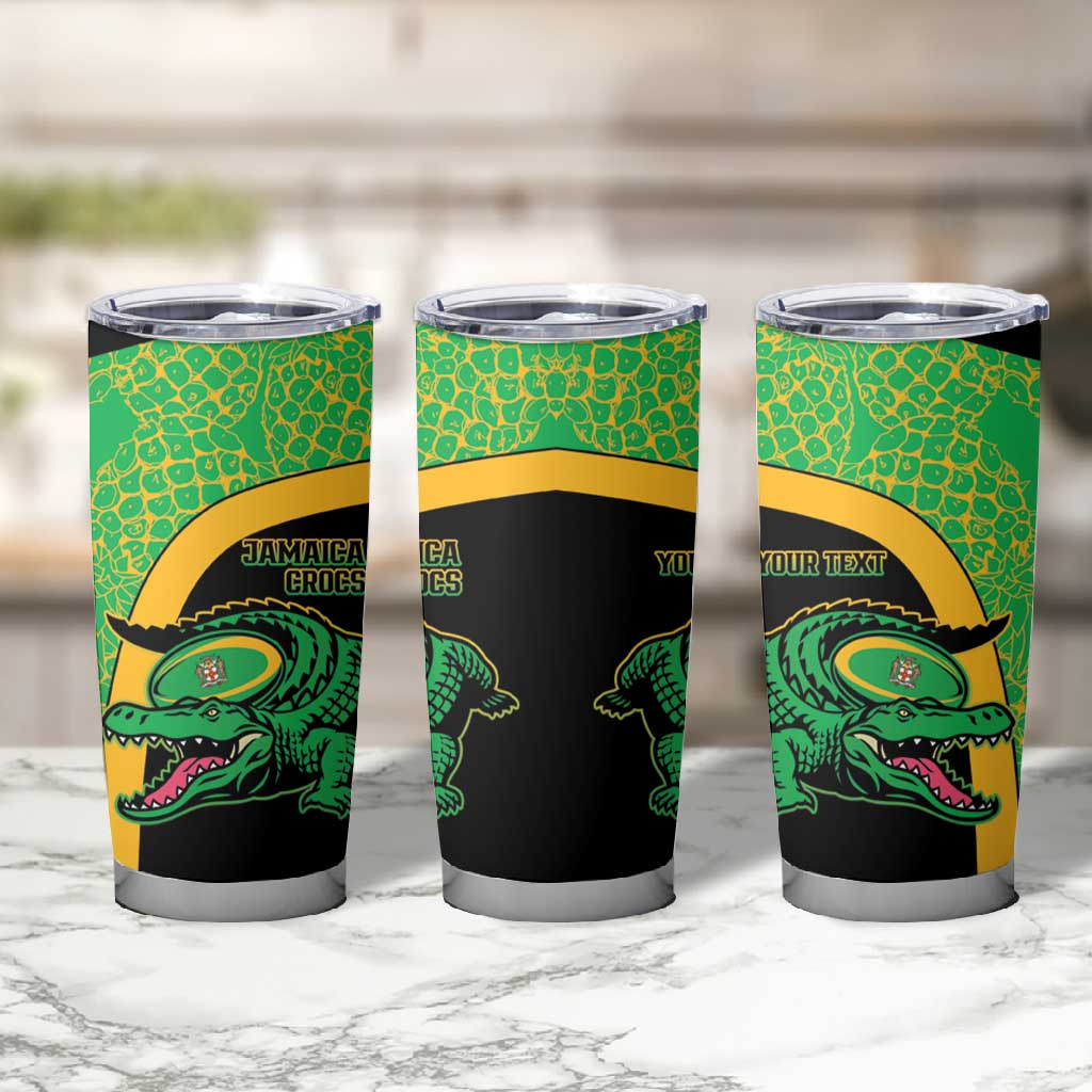 Jamaica Rugby Custom Tumbler Cup Go Champions - Pineapple Pattern LT15