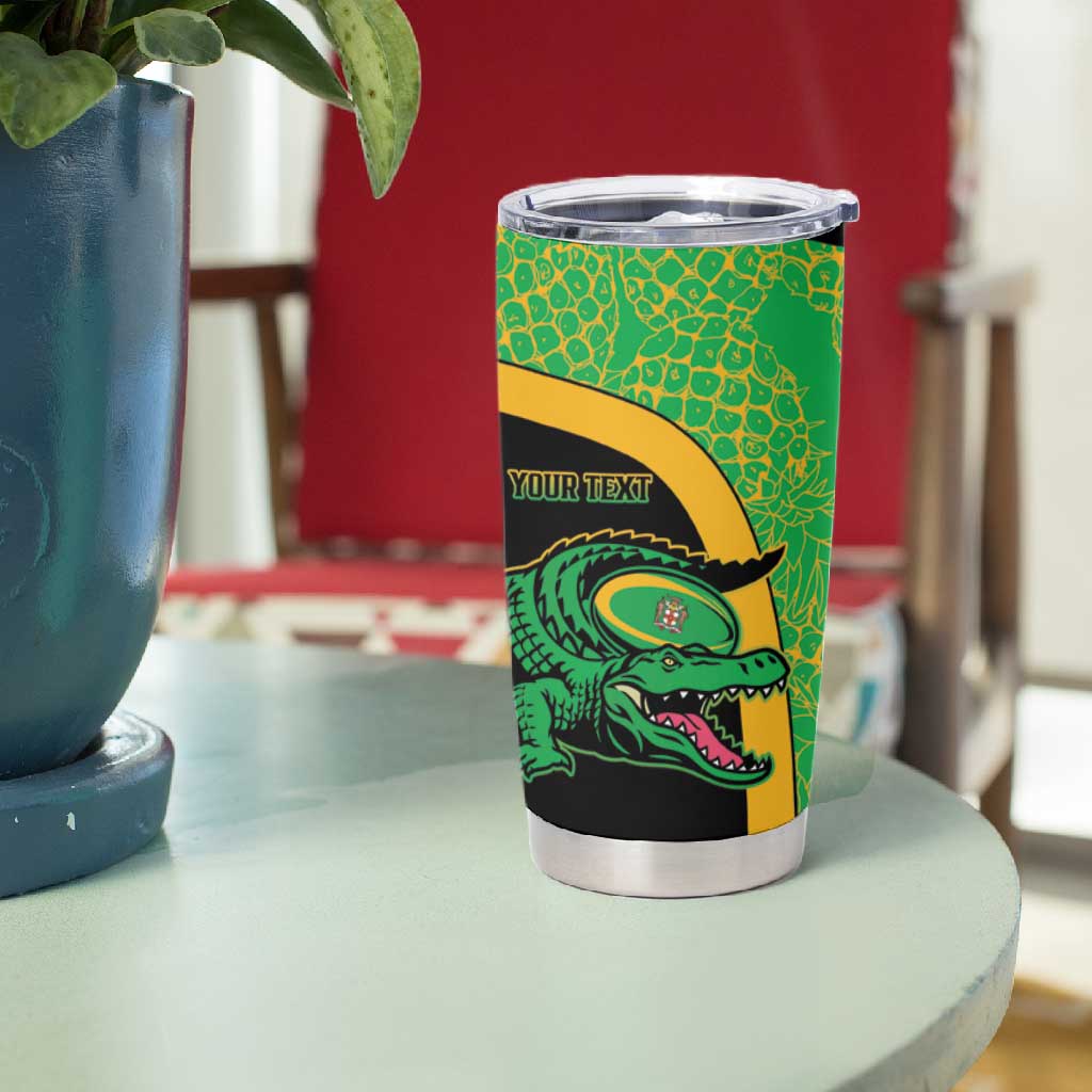 Jamaica Rugby Custom Tumbler Cup Go Champions - Pineapple Pattern LT15
