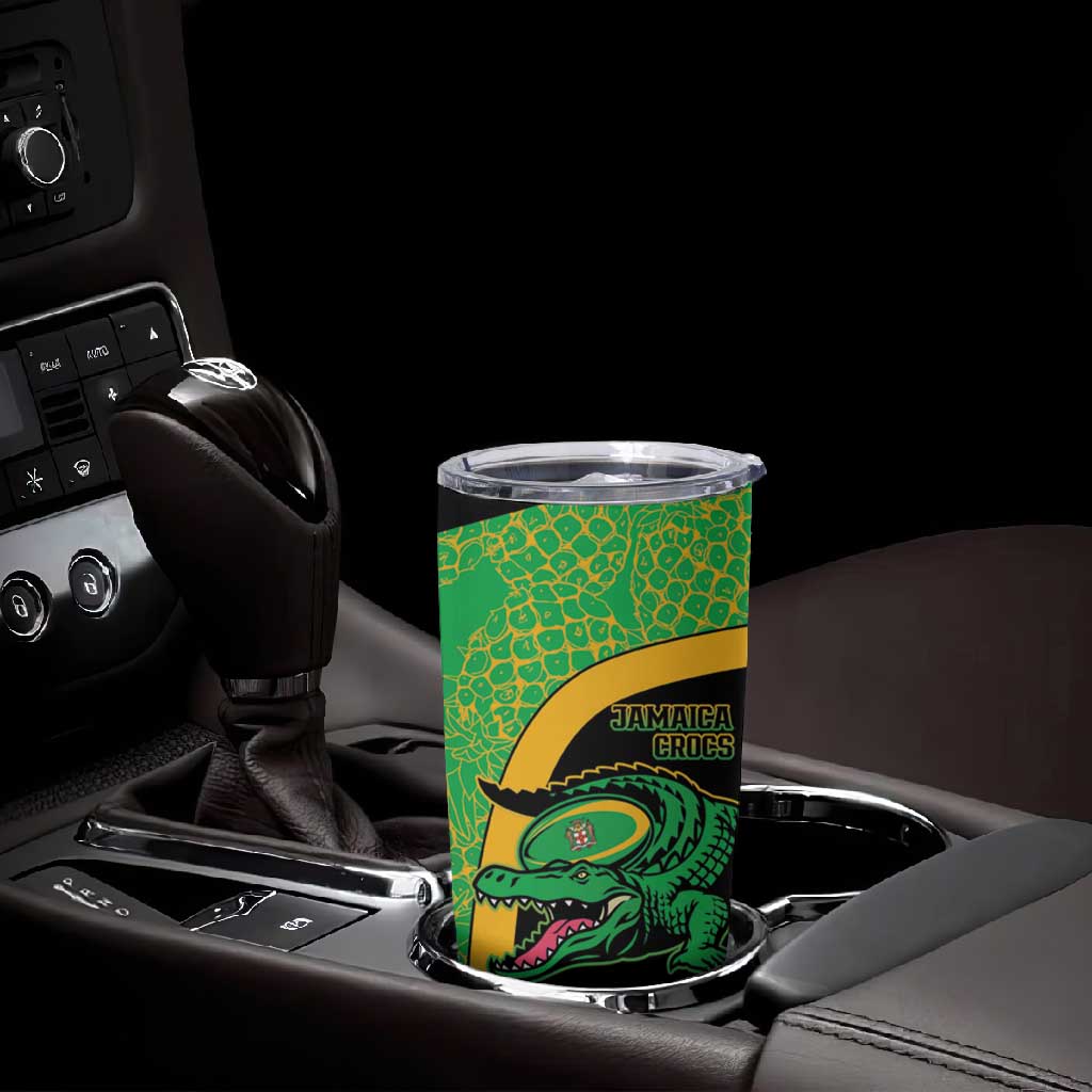 Jamaica Rugby Custom Tumbler Cup Go Champions - Pineapple Pattern LT15