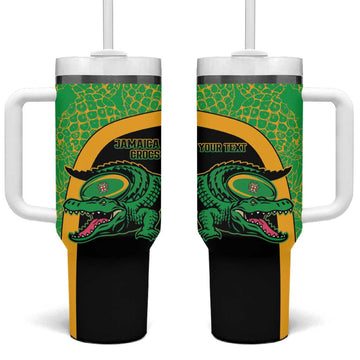Jamaica Rugby Custom Tumbler With Handle Go Champions - Pineapple Pattern LT15