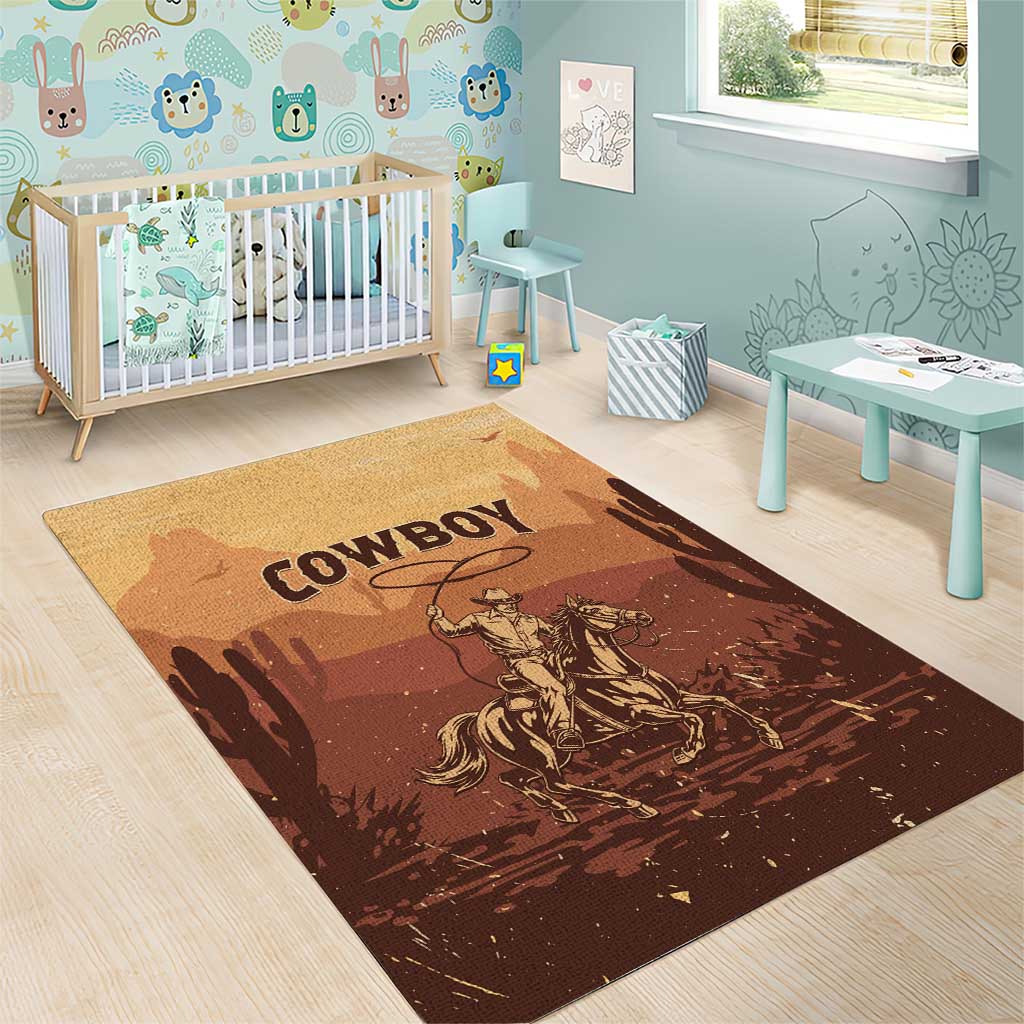 Black Cowboy Take Me Away Area Rug LT15