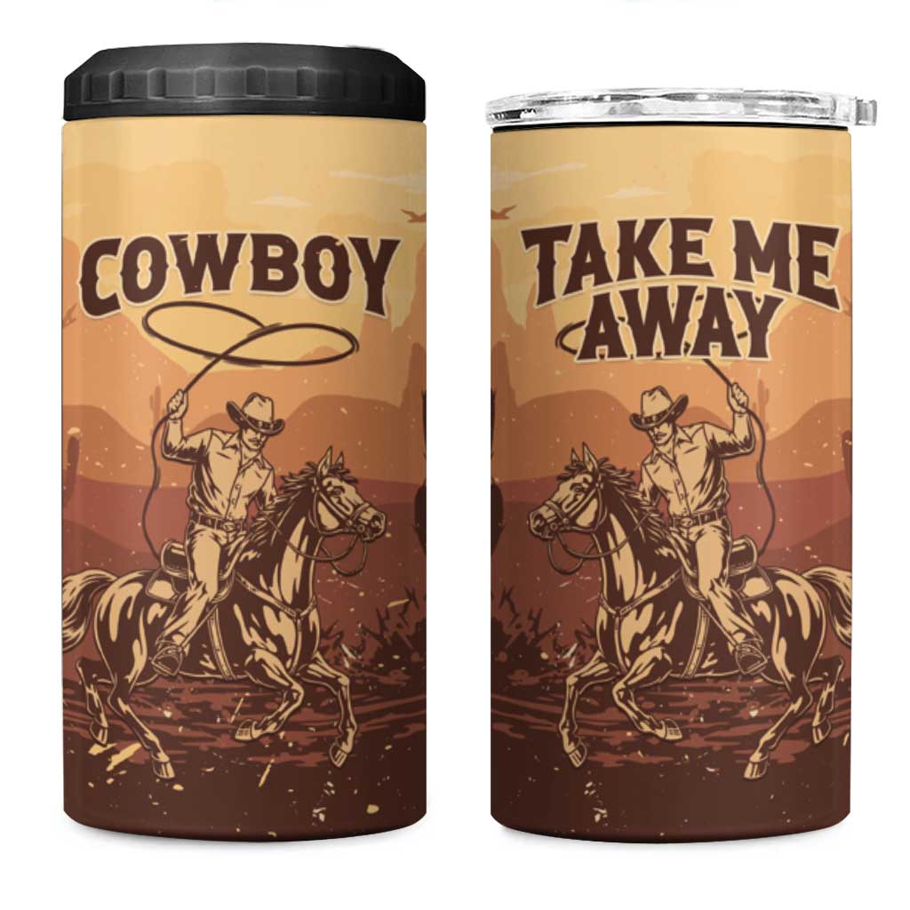 Black Cowboy Take Me Away 4 in 1 Can Cooler Tumbler LT15