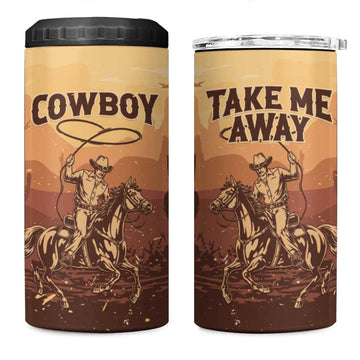 Black Cowboy Take Me Away 4 in 1 Can Cooler Tumbler LT15