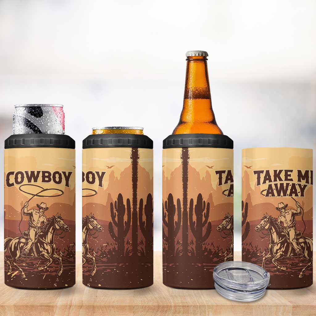 Black Cowboy Take Me Away 4 in 1 Can Cooler Tumbler LT15