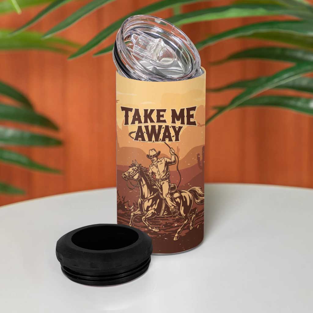 Black Cowboy Take Me Away 4 in 1 Can Cooler Tumbler LT15