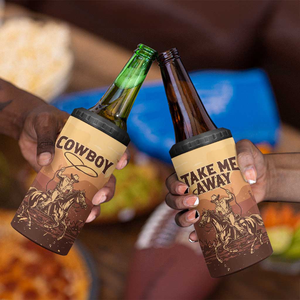 Black Cowboy Take Me Away 4 in 1 Can Cooler Tumbler LT15