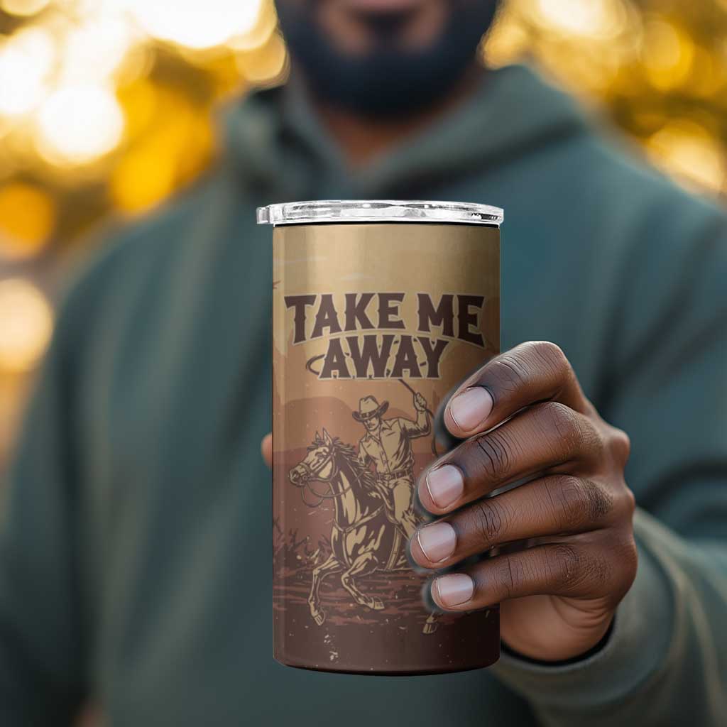 Black Cowboy Take Me Away 4 in 1 Can Cooler Tumbler LT15