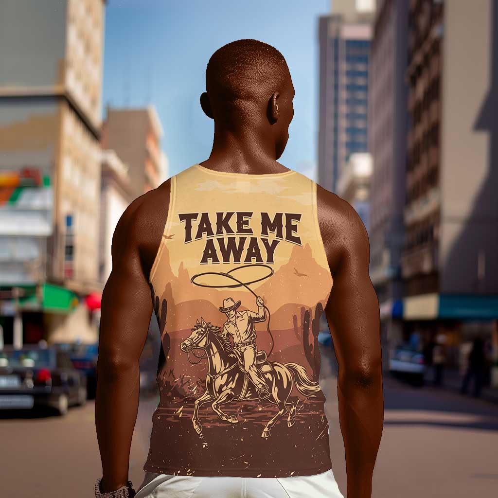 Black Cowboy Take Me Away Men Tank Top LT15