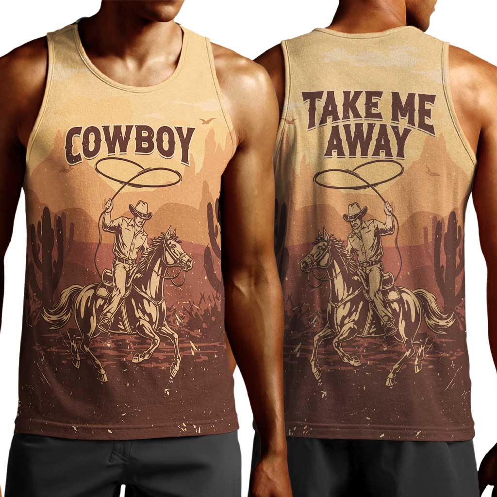 Black Cowboy Take Me Away Men Tank Top LT15