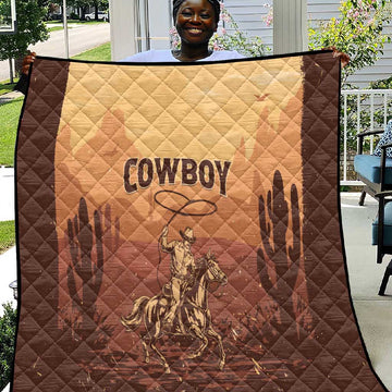 Black Cowboy Take Me Away Quilt LT15