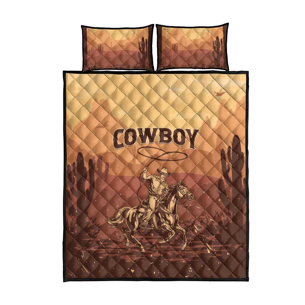 Black Cowboy Take Me Away Quilt Bed Set LT15
