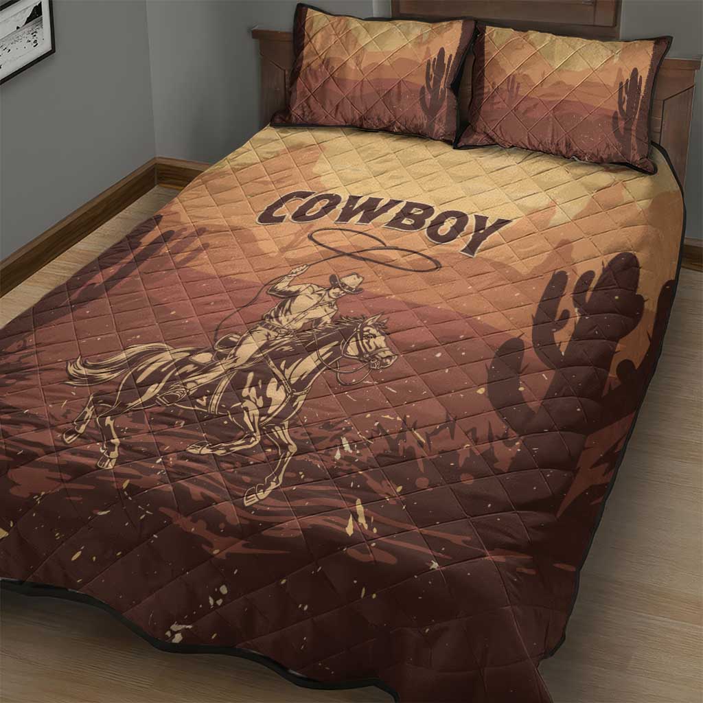 Black Cowboy Take Me Away Quilt Bed Set LT15