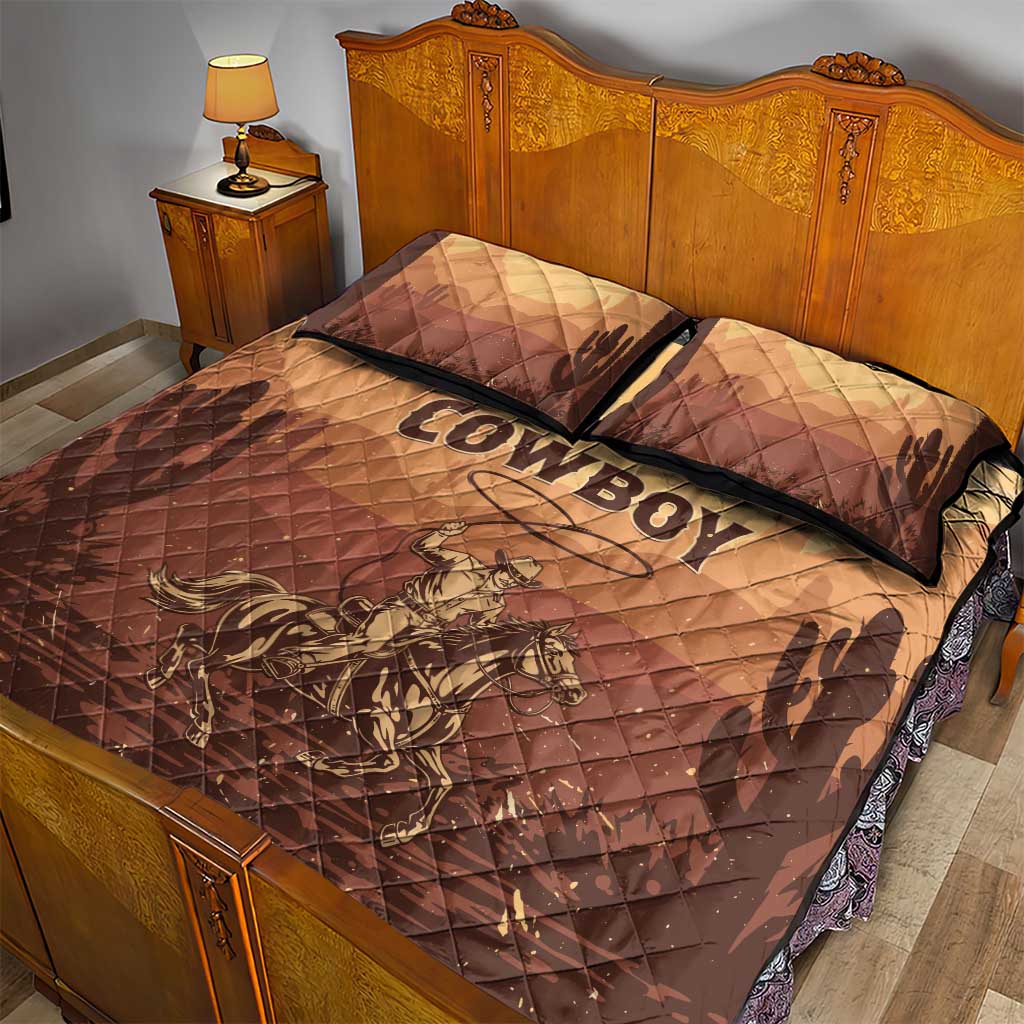 Black Cowboy Take Me Away Quilt Bed Set LT15