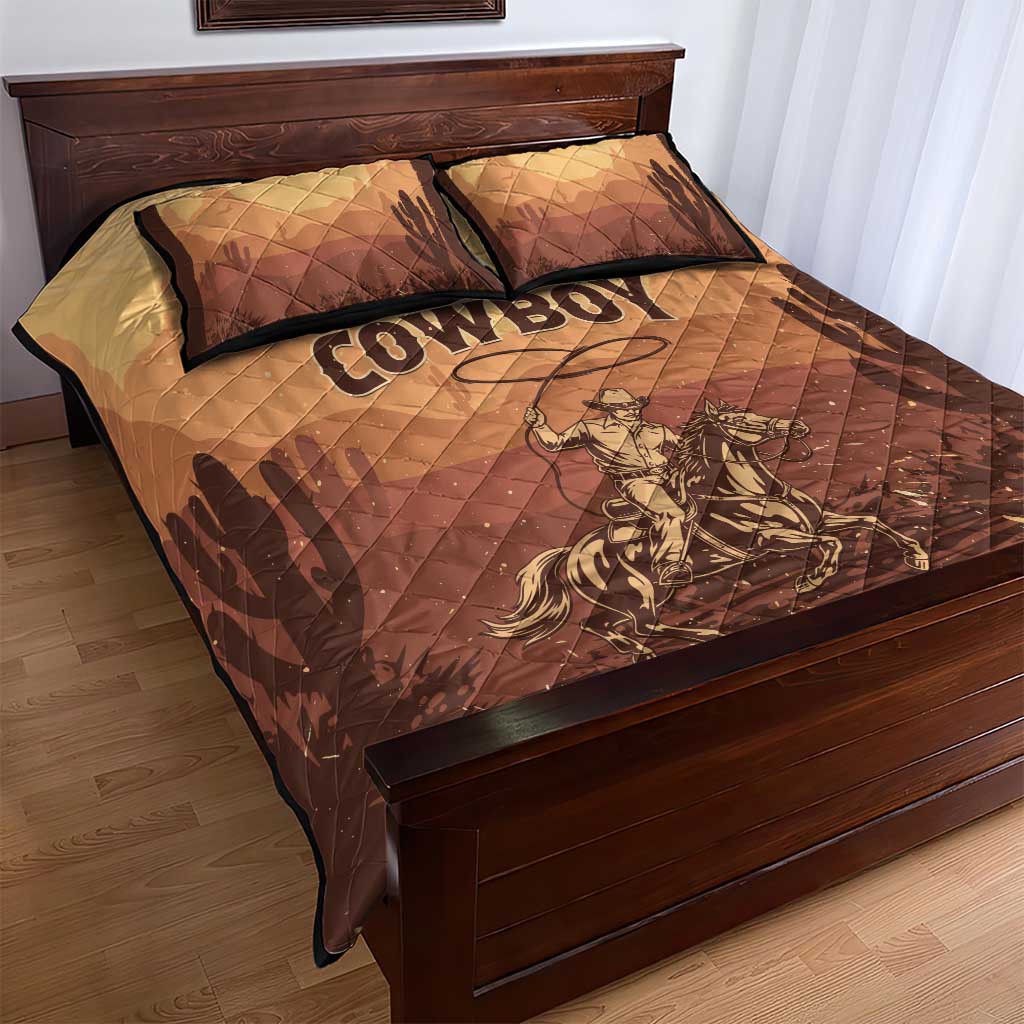 Black Cowboy Take Me Away Quilt Bed Set LT15