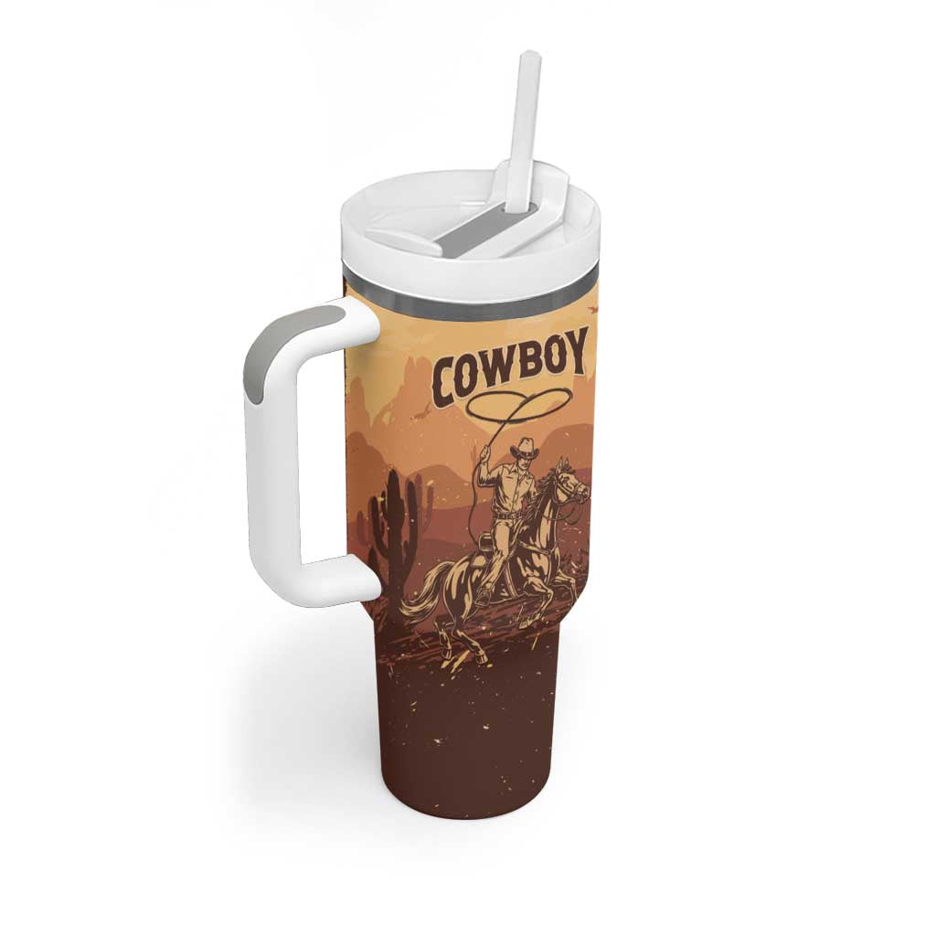 Black Cowboy Take Me Away Tumbler With Handle LT15