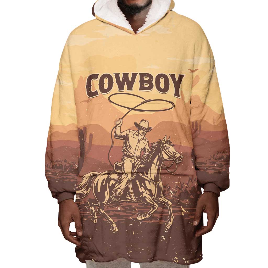 Black Cowboy Take Me Away Wearable Blanket Hoodie LT15