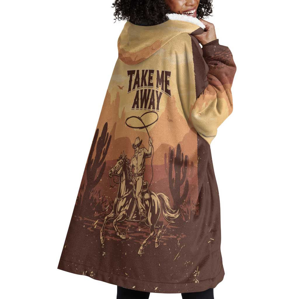 Black Cowboy Take Me Away Wearable Blanket Hoodie LT15