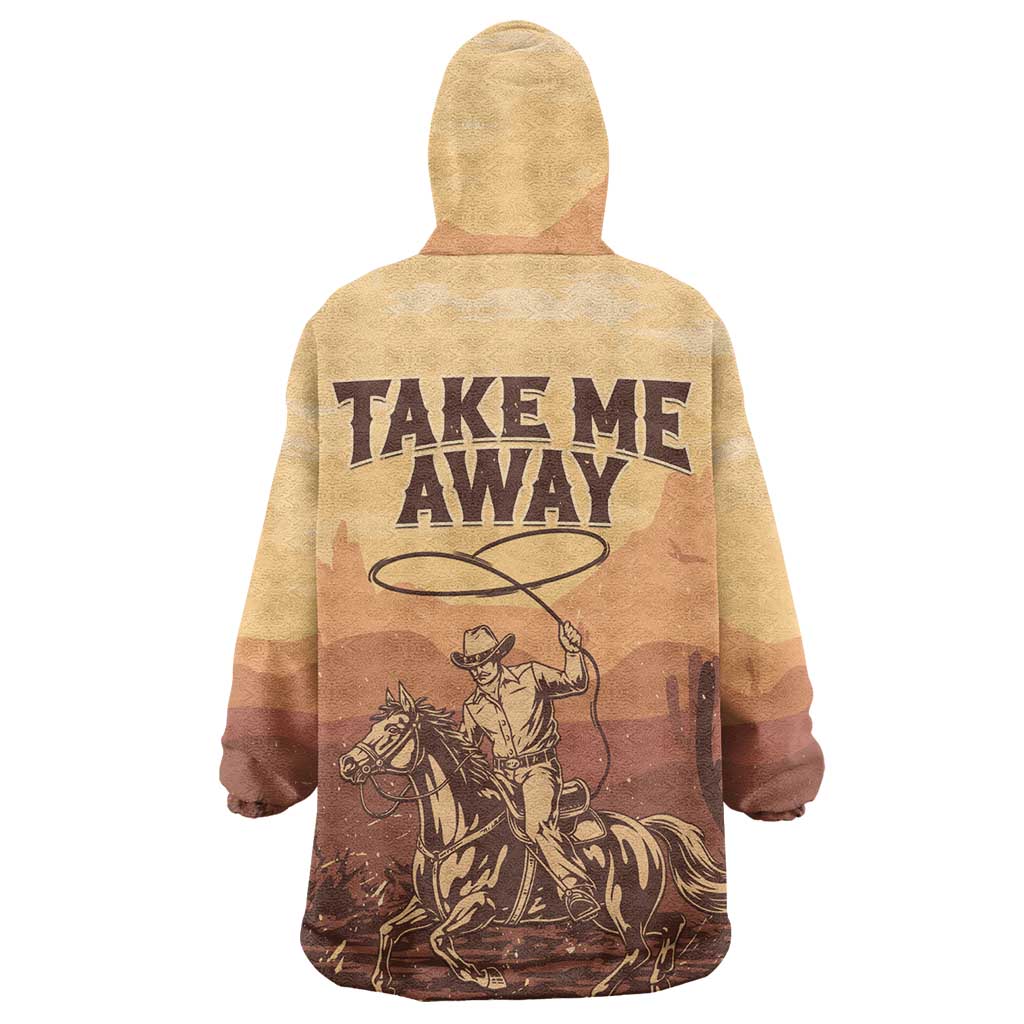 Black Cowboy Take Me Away Wearable Blanket Hoodie LT15