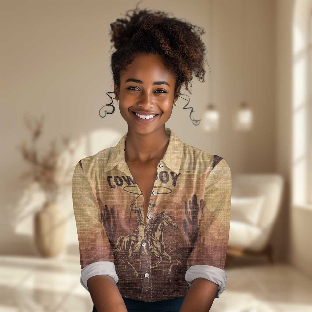 Black Cowboy Take Me Away Women Casual Shirt LT15