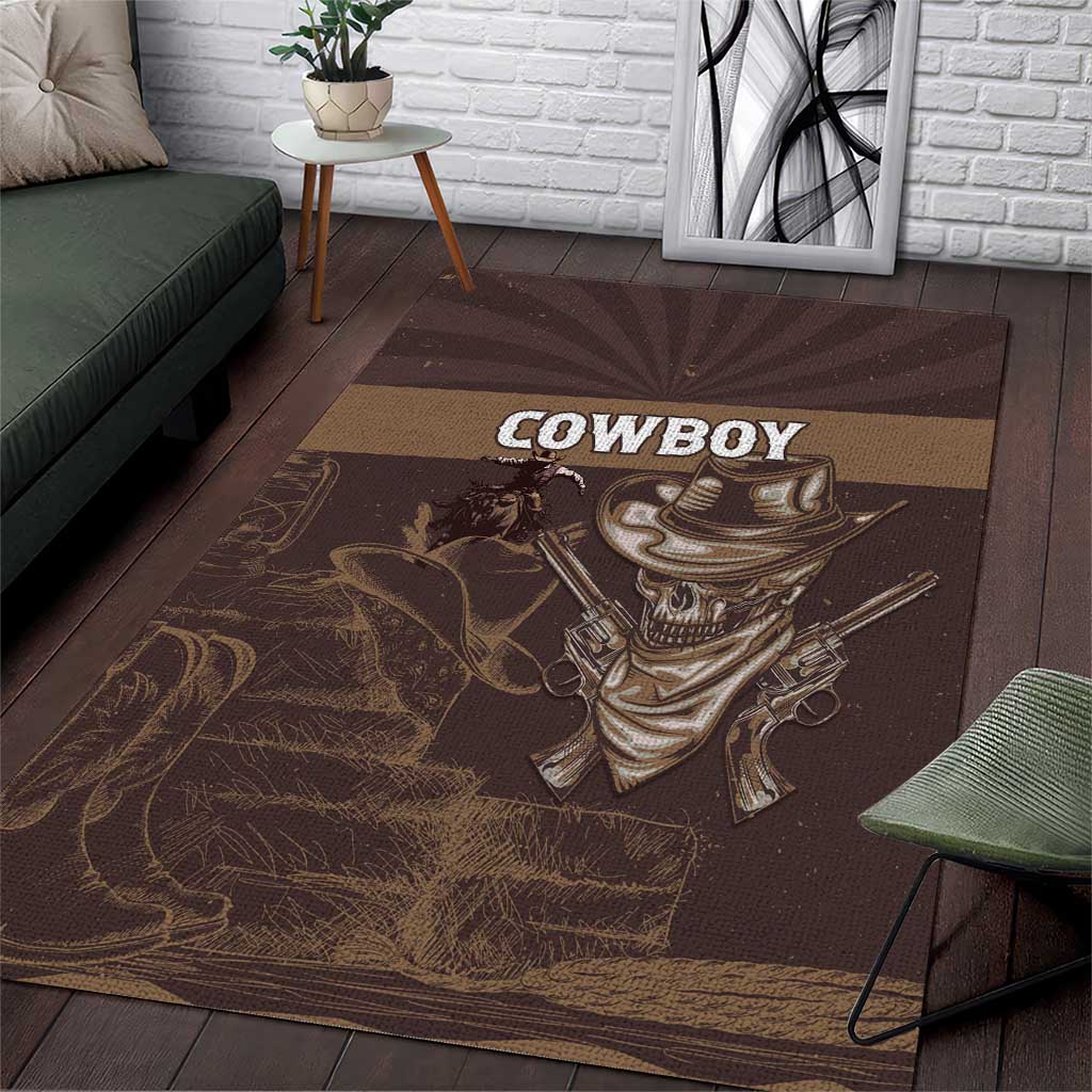 Skull Cowboy Area Rug Wild West Reborn LT15